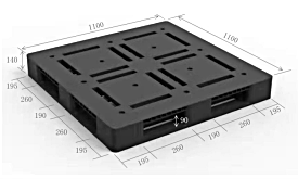 樹脂再生パレット TH-D4-1111 片面